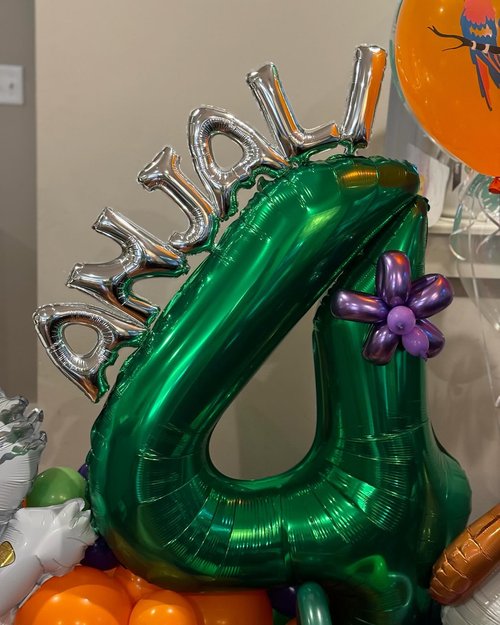 Dark Green Number 4 Balloon 40 Inch, 4th Birthday Party Decorations for Children, Giant 4 Foil Balloon for Party Supplies