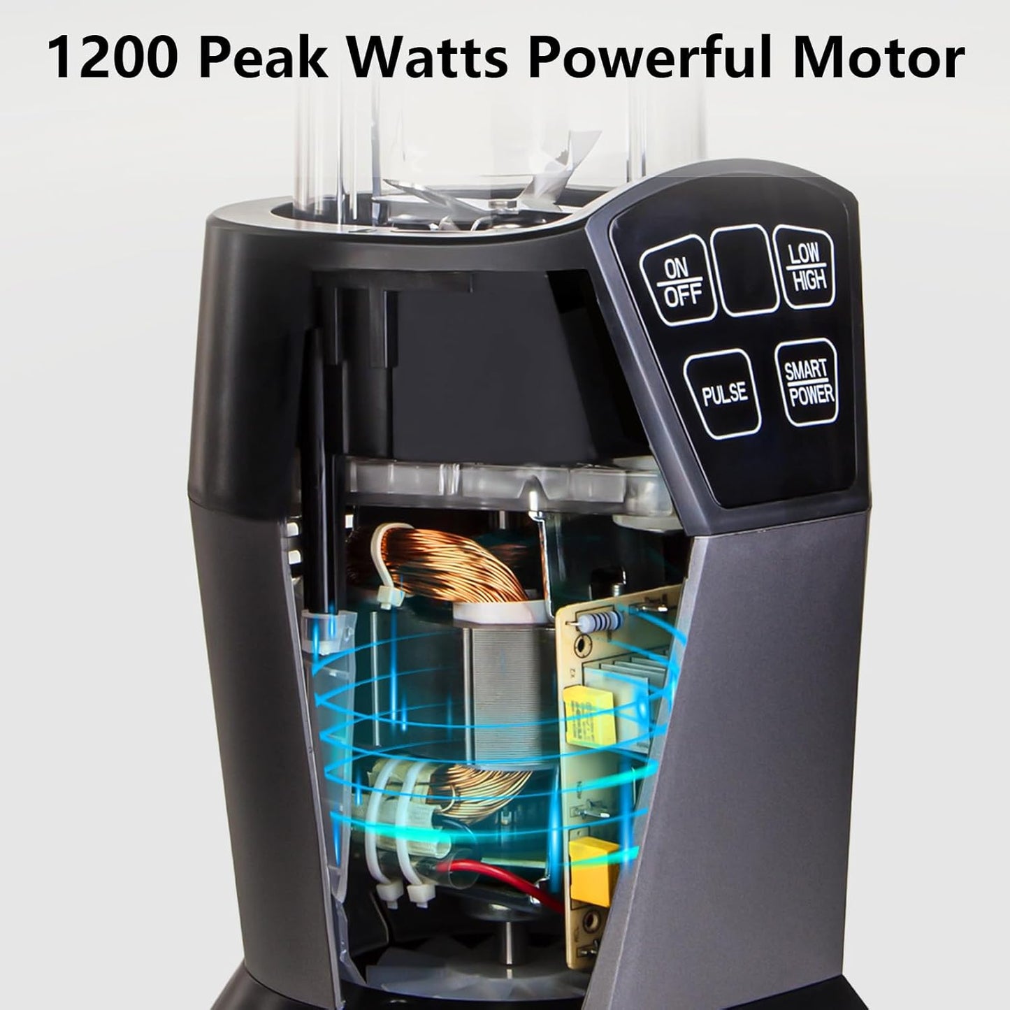 Liebe&Lecker Smoothie Blender - 1200 Peak Watts Personal Blender with 2 To-Go Cups & Solid Lid for Smoothies