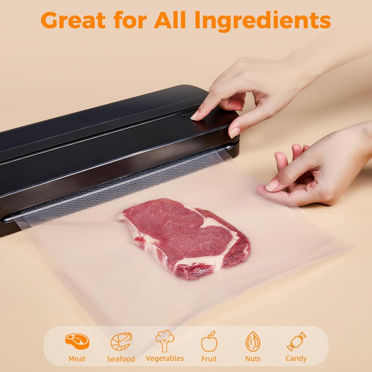 Wevac Vacuum Sealer Bags - Heavy Duty, BPA Free, 11x50 Rolls | 2 Pack for Food Storage & Meal Prep