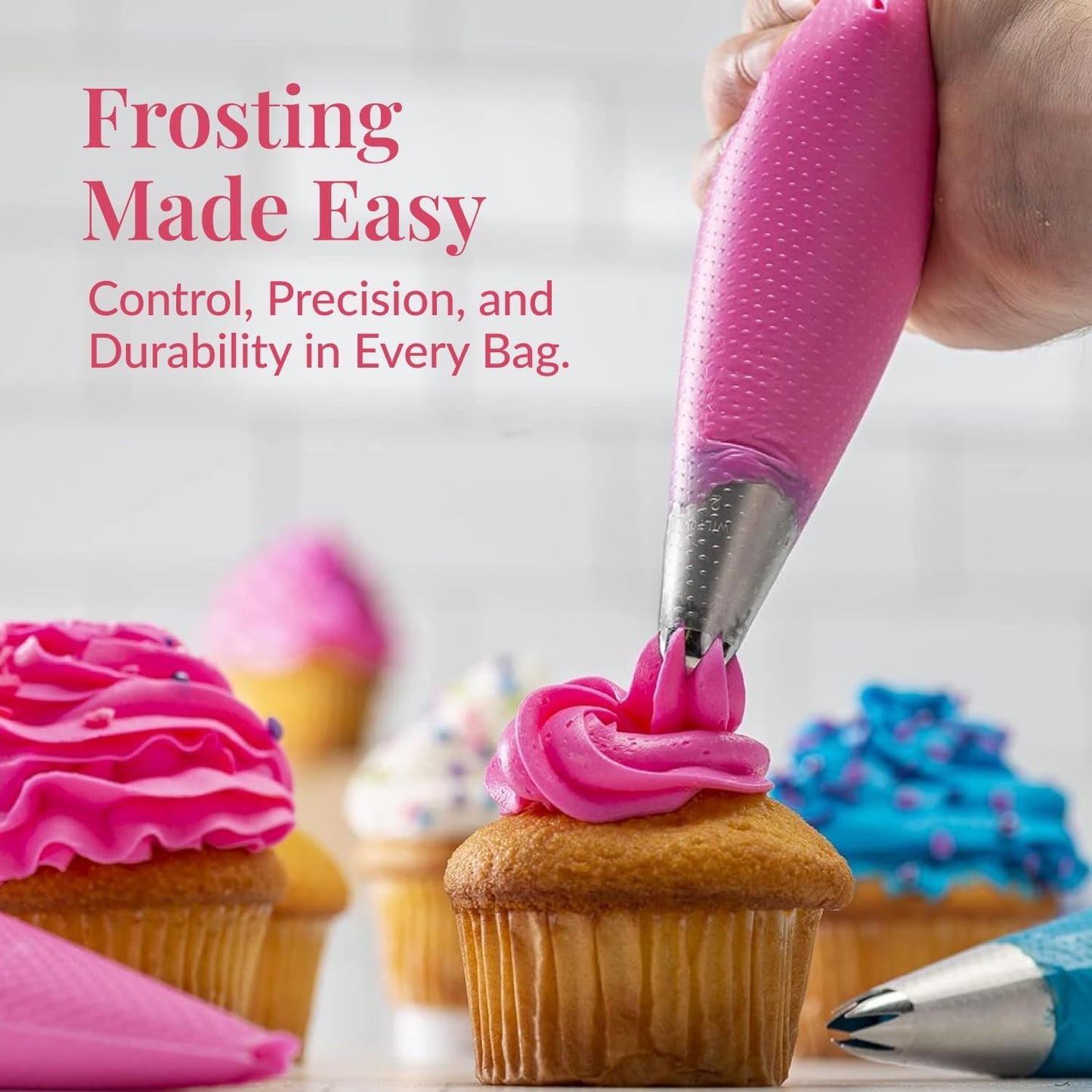 Prestee Anti-Burst Piping Bags - Durable 12 Inch Tipless Icing Bags for Pastry & Cookie Decorating - Set of 200