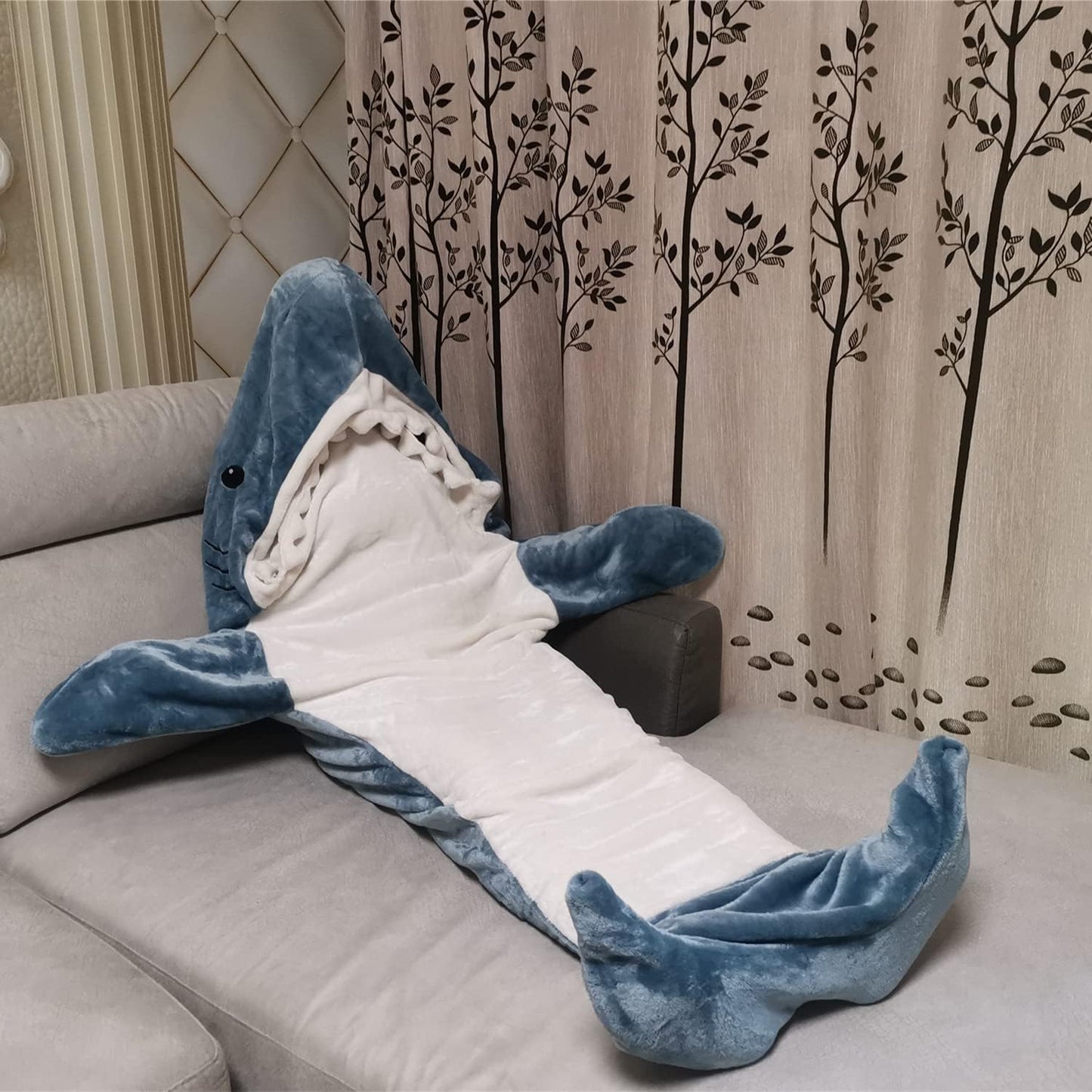 SunBritly Shark Blanket Shark Sleeping Bag Shark Onesie Cosplay Shark Costume Shark Gifts(S for 41-51 Inch Height)
