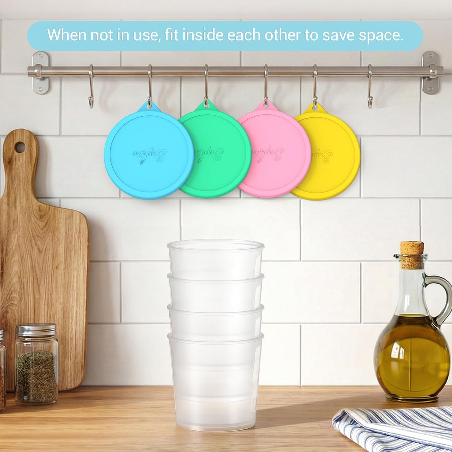 SOPHICO Ice Cream Pint Containers - Airtight Freezer Storage Tubs with Silicone Lids | Medium, 4 Pack