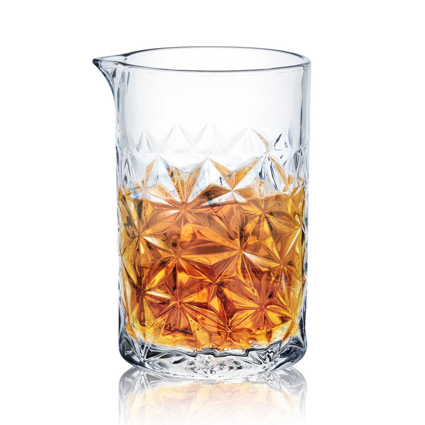 KITESSENSU Cocktail Mixing Glass 24oz 710ml - Crystal Bartender Accessories Glass Beaker to Mix & Stir Cocktails - Thick and Sturdy Bottom - Premium Seamless Design