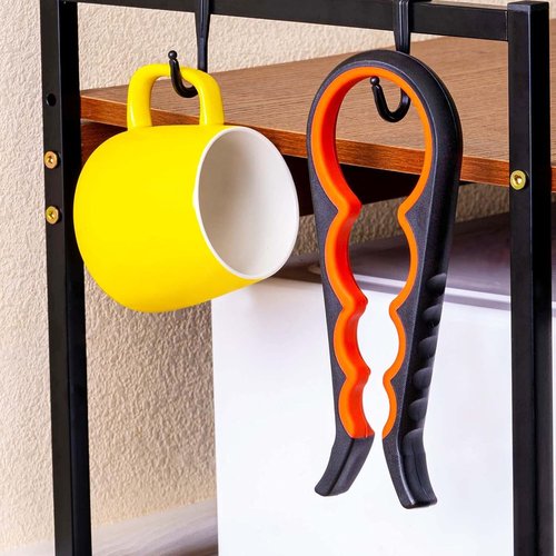 Bloss Jar Opener - 4-in-1 Multi-Function Non-Slip Tool for Weak Hands & Arthritis - Black/Red