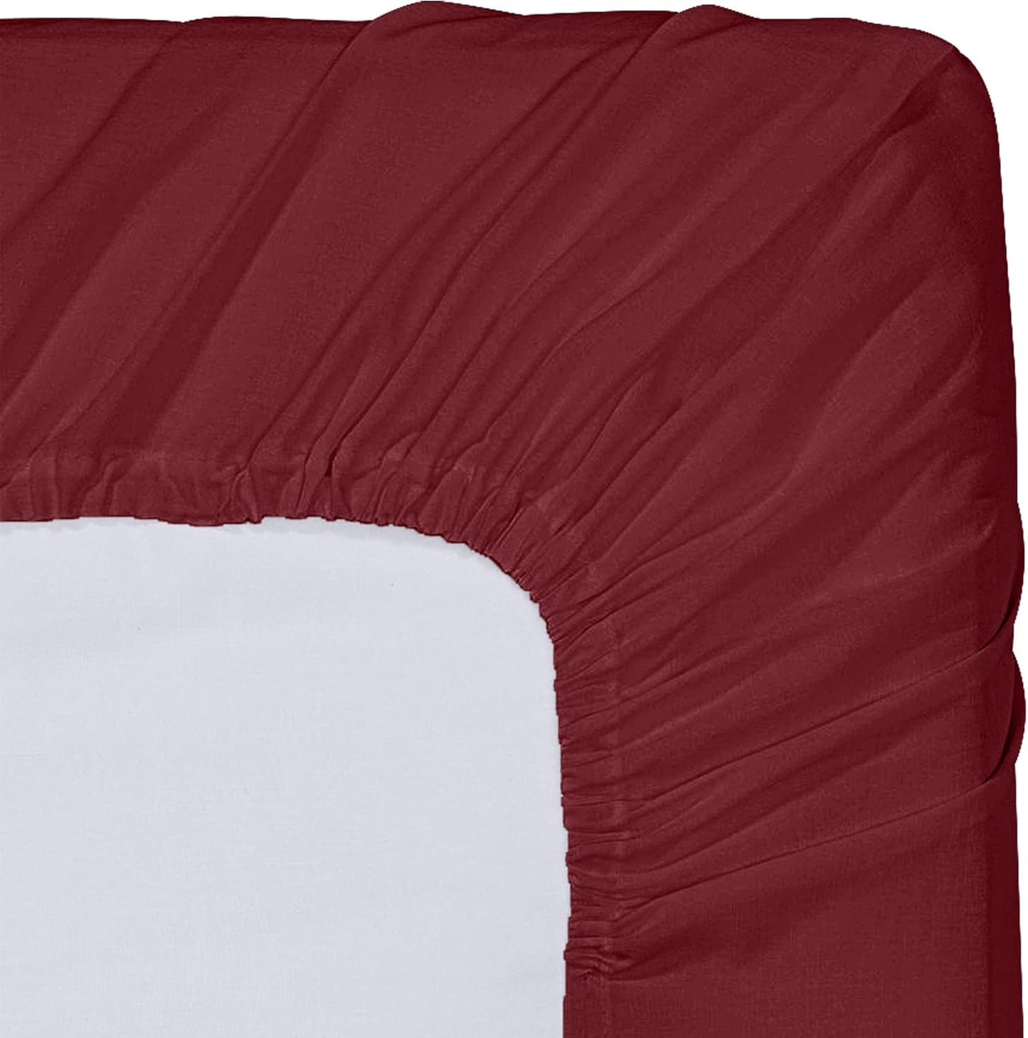 Utopia Bedding Twin XL Fitted Sheets - Soft Brushed Microfiber with Deep Pockets - 2 Pack in Burgundy