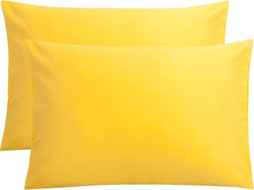 FLXXIE Pillow Cases - Soft Microfiber Queen Pillow Covers with Envelope Closure | 2-Piece Set, 20x30, Yellow