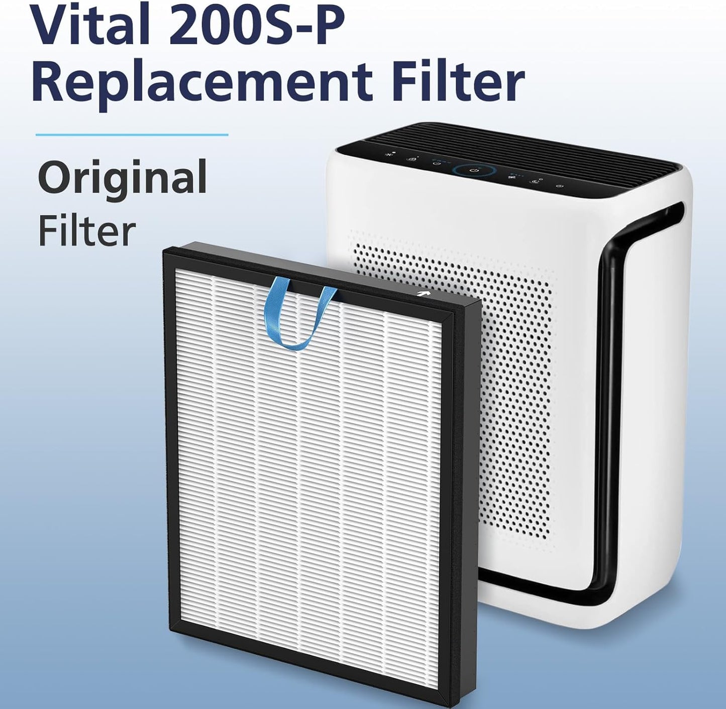 LEVOIT Vital 200S-P Replacement Filter - High-Efficiency Air Purifier Filter for Large Rooms | 2 Pack, White