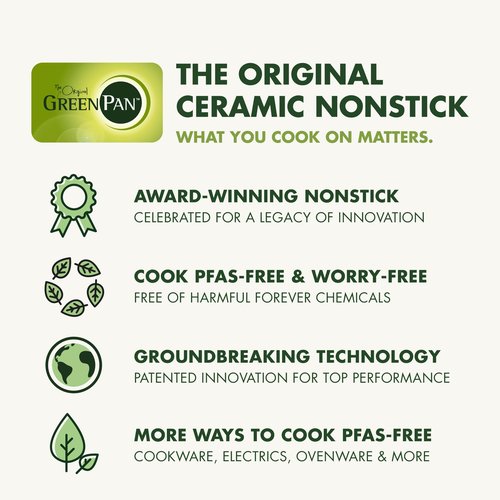 GreenPan Nonstick Reserve Pro 8" Frying Pan, NSF Certified Ceramic, Hard Anodized PFAS-Free Skillet, Stainless Steel Handles, Oven & Dishwasher Safe, Black