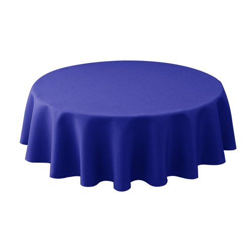 Biscaynebay Textured Fabric Round Tablecloths 60" for Round Tables diameters from 28" to 48", Royal Blue Water Resistant Folding Table Covers Washable for Dining, Kitchen, Wedding, Parties etc