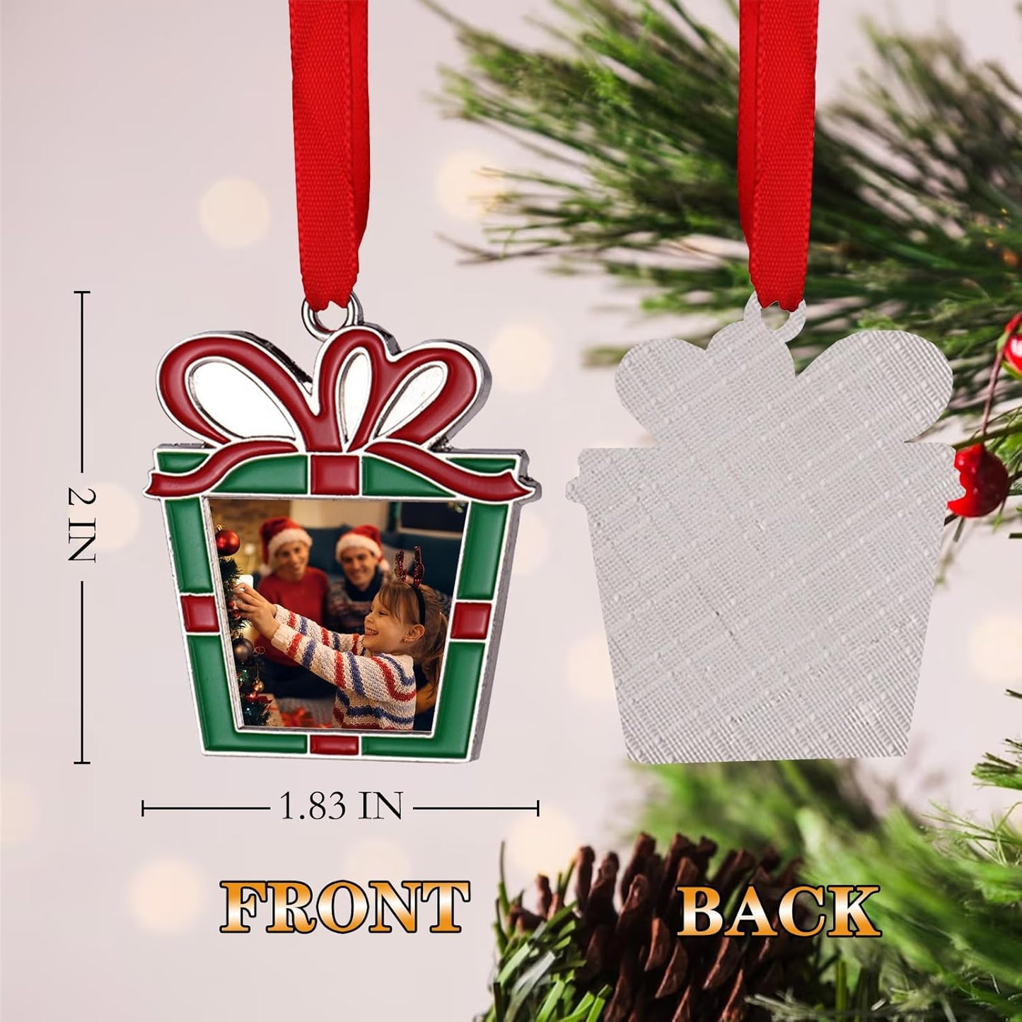 Personalized Christmas Ornaments 2025 | Custom Metal Tree Decor with Photo & Text - Perfect Gift Box