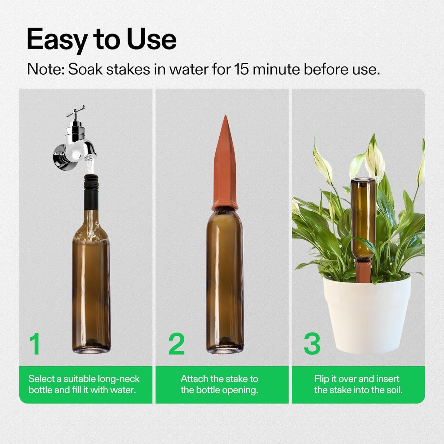 VIVOSUN Grow Bags - 5-Pack 1 Gallon with 10 Self-Watering Spikes | Hexagonal Terracotta Watering Stakes for Indoor & Outdoor Plants