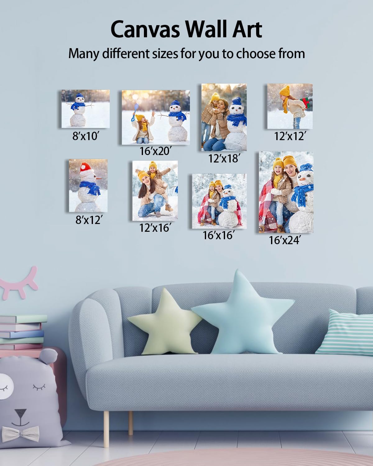 AbcCustomize Canvas Prints - Personalized Photo Decor for Living Room & Bedroom | Fast Shipping