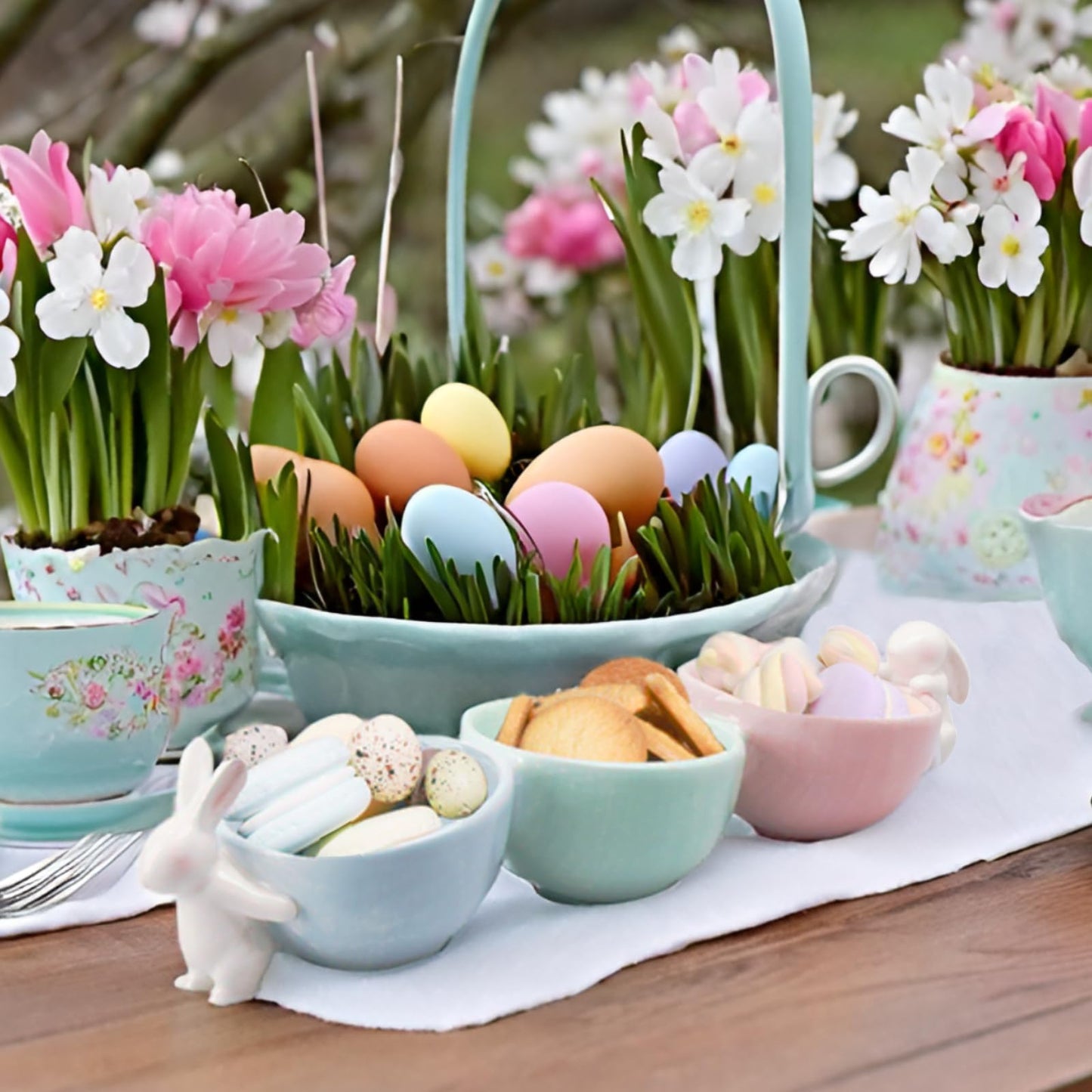 Newman House Studio Easter Candy Dish Nut Bowl - Home Decorations Three Snack Serving Dish Gifts for Snacks and Cookies 14.2" L x 3.9" W x 3.3" H