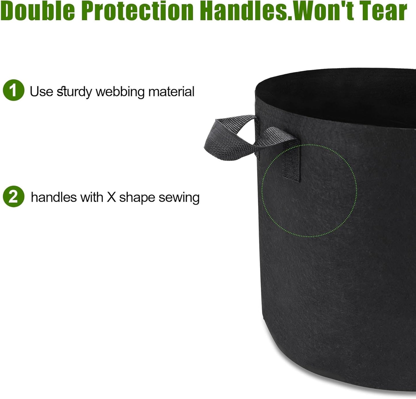 Skiennix 5 Gallon Grow Bags - Heavy Duty Aeration Fabric Pots with Handles for Gardening | 24-Pack