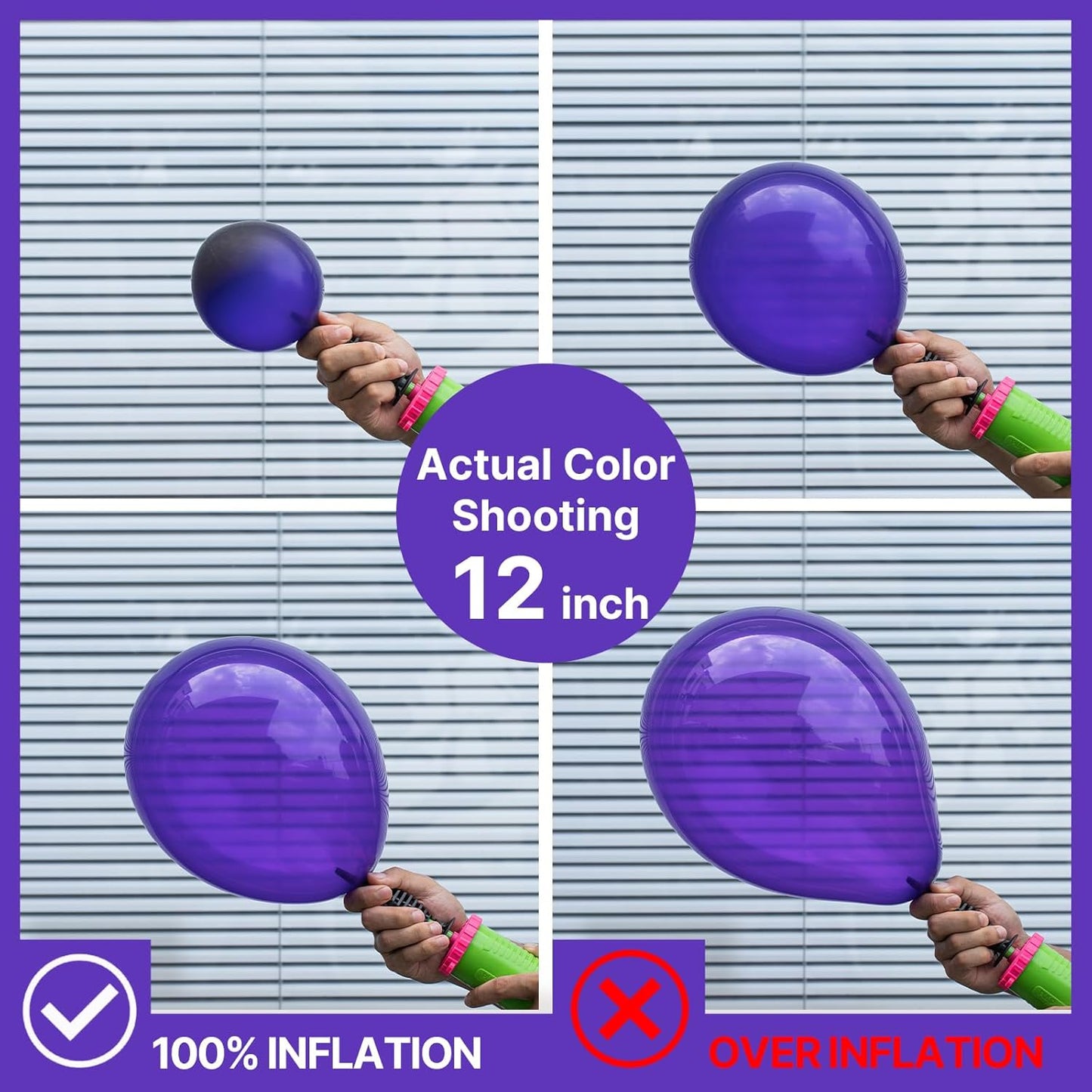 PartyWoo Dark Purple Balloons - 152-Piece Royal Purple Balloon Arch Kit for Birthday & Baby Showers