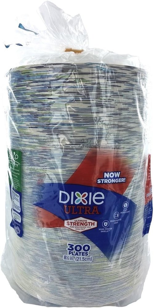 Dixie Ultra Paper Plates - Durable 8.5-Inch Disposable Plates | 300 Count for Parties & Events