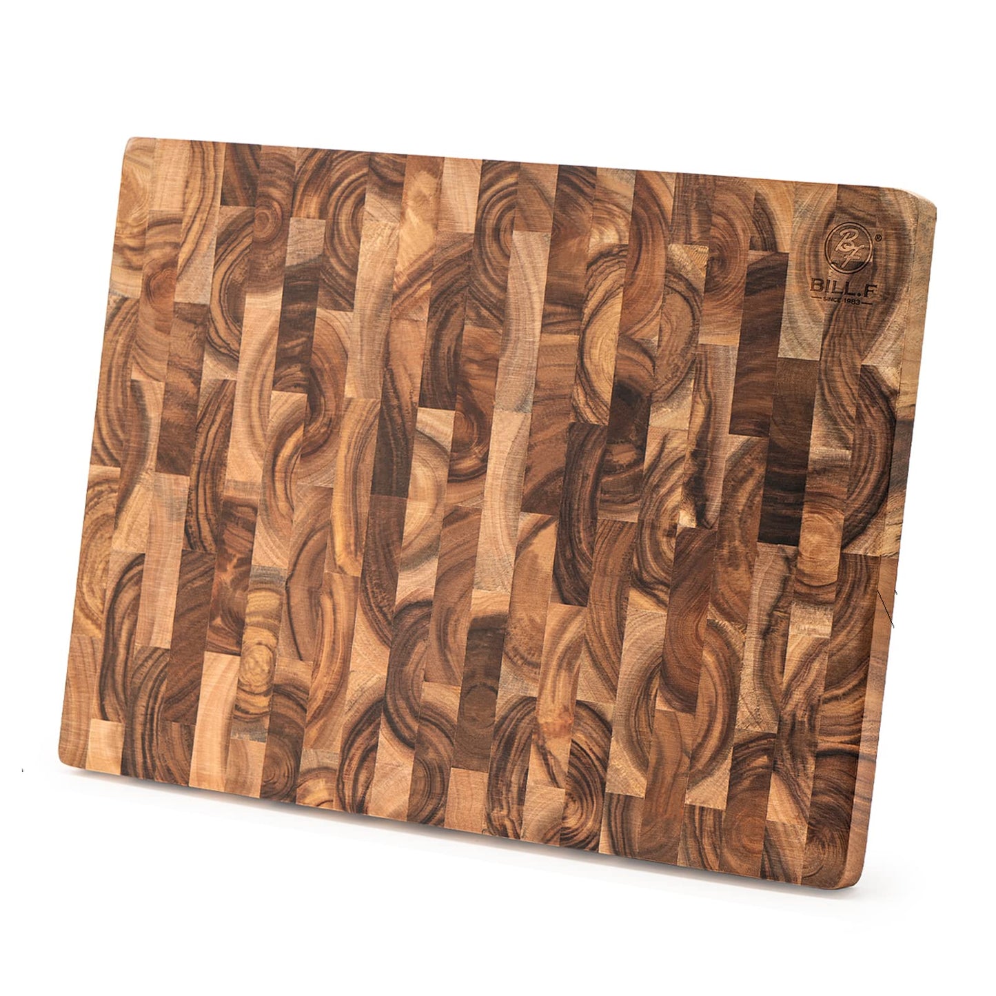 End Grain Cutting Board, Acacia Wood Cutting Board with Non-slip Feet,16" x 12" x 1",Reversible Thick Heavy-Duty Wooden Chopping Board, Large Butcher Block for Kitchen