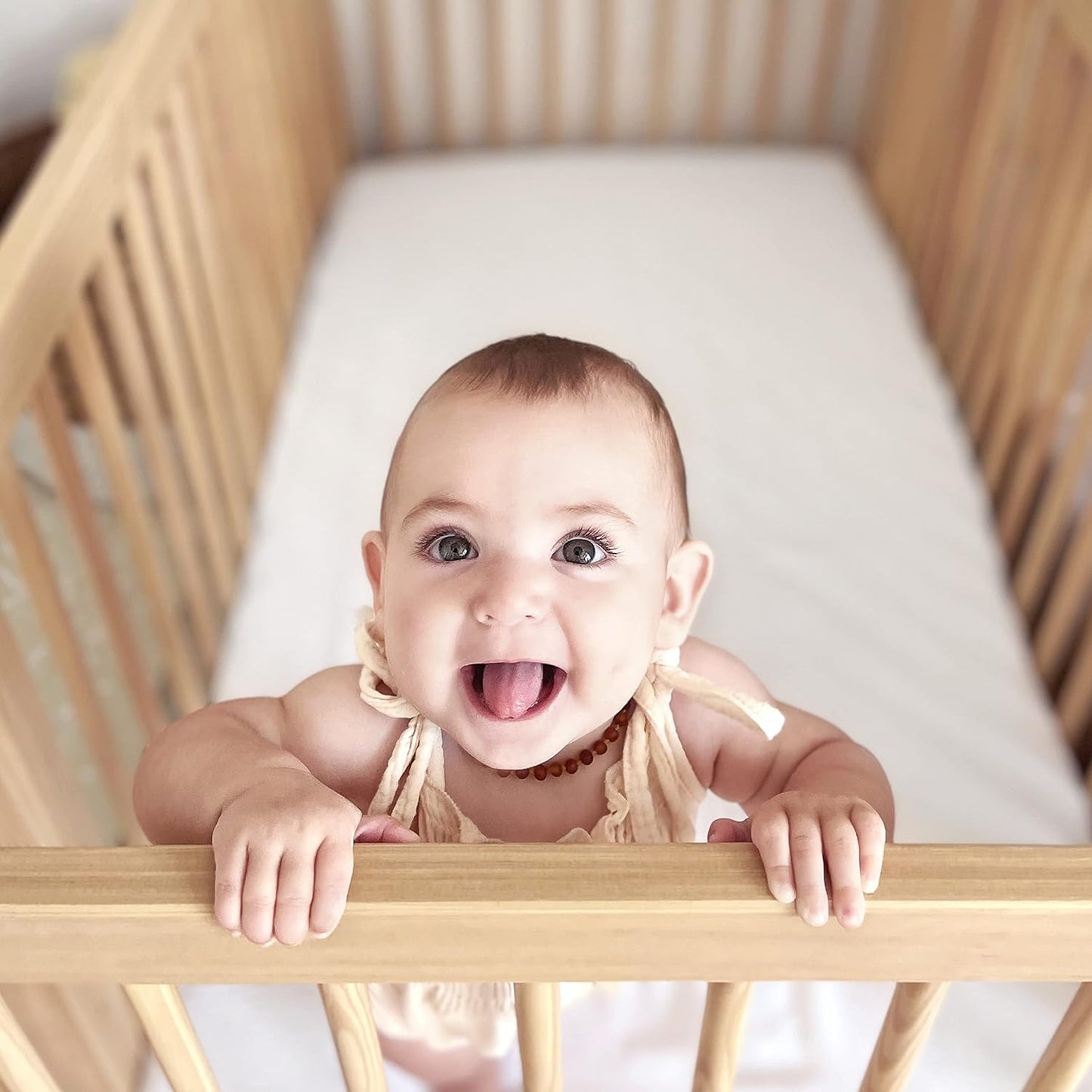 Newton Baby Fitted Crib Sheet - Ultra Breathable Organic Cotton, Soft & Comfortable | 2-Pack, Plain White