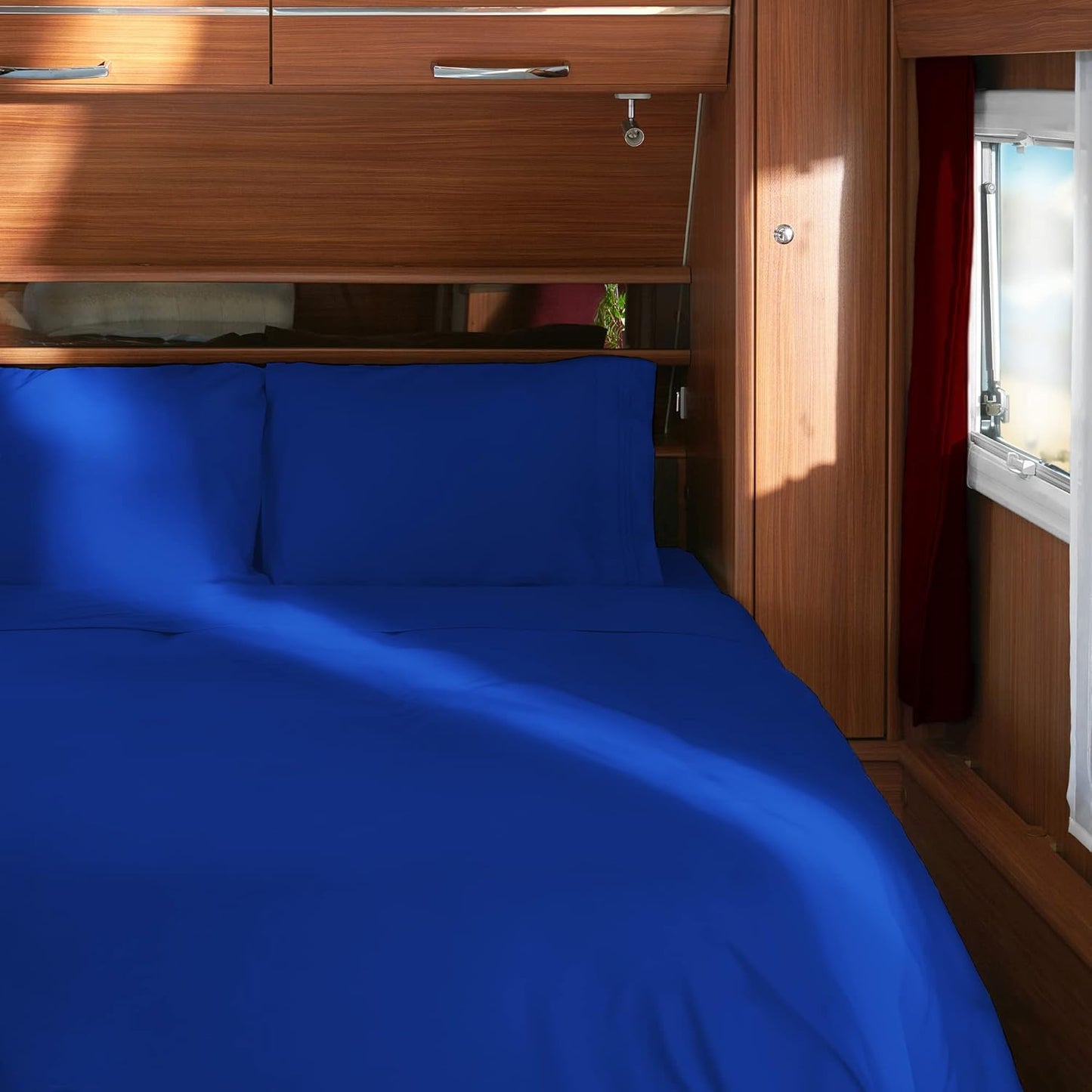 Mellanni RV Short Queen Sheets - Luxury 4 PC Bedding Set | Extra Soft, Cooling, Deep Pocket - Royal Blue