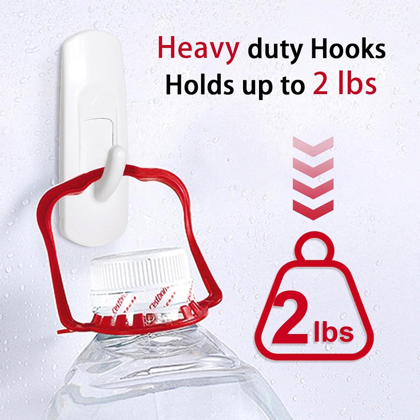 Skiennix Medium Adhesive Hooks - Heavy Duty No Damage Utility Strips | 20 Pack with 24 Strips for Bathroom, Coats, Keys