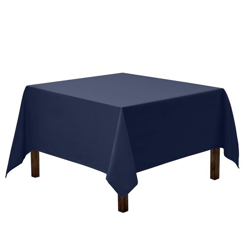 Gee Di Moda Square Tablecloth - 52 x 52 Inch Navy Blue Table Cloth for Small Square or Round Tables - Heavy Duty Washable Fabric - for Buffet Table, Holiday Party, Dinner, Wedding & Baby Shower