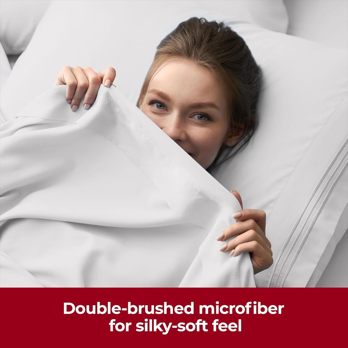 Mellanni Extra Deep Twin Sheets - Hotel Luxury Bedding Set | Ultra Soft, Cooling, Wrinkle-Resistant (Twin, White)