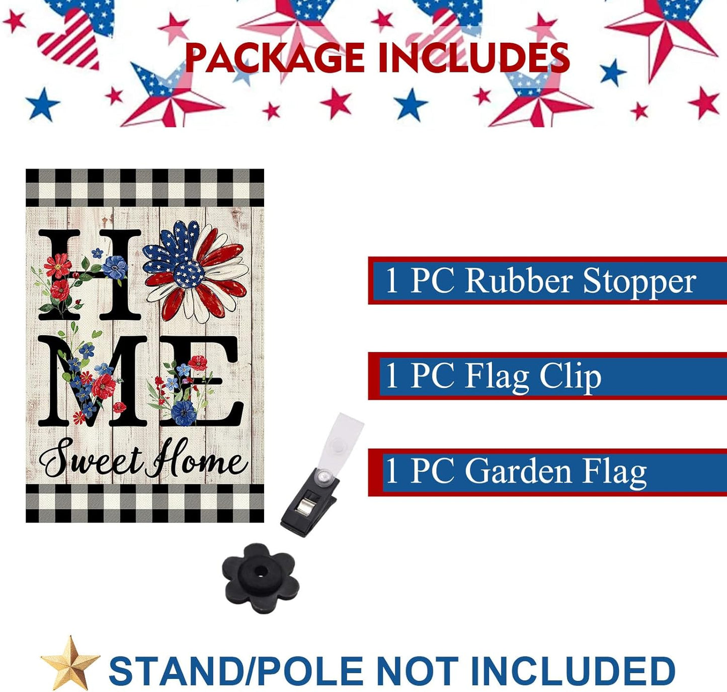 ORTIGIA Patriotic Garden Flag - Double-Sided Burlap Design for Independence Day | 12.5x18 Inch Outdoor Decor