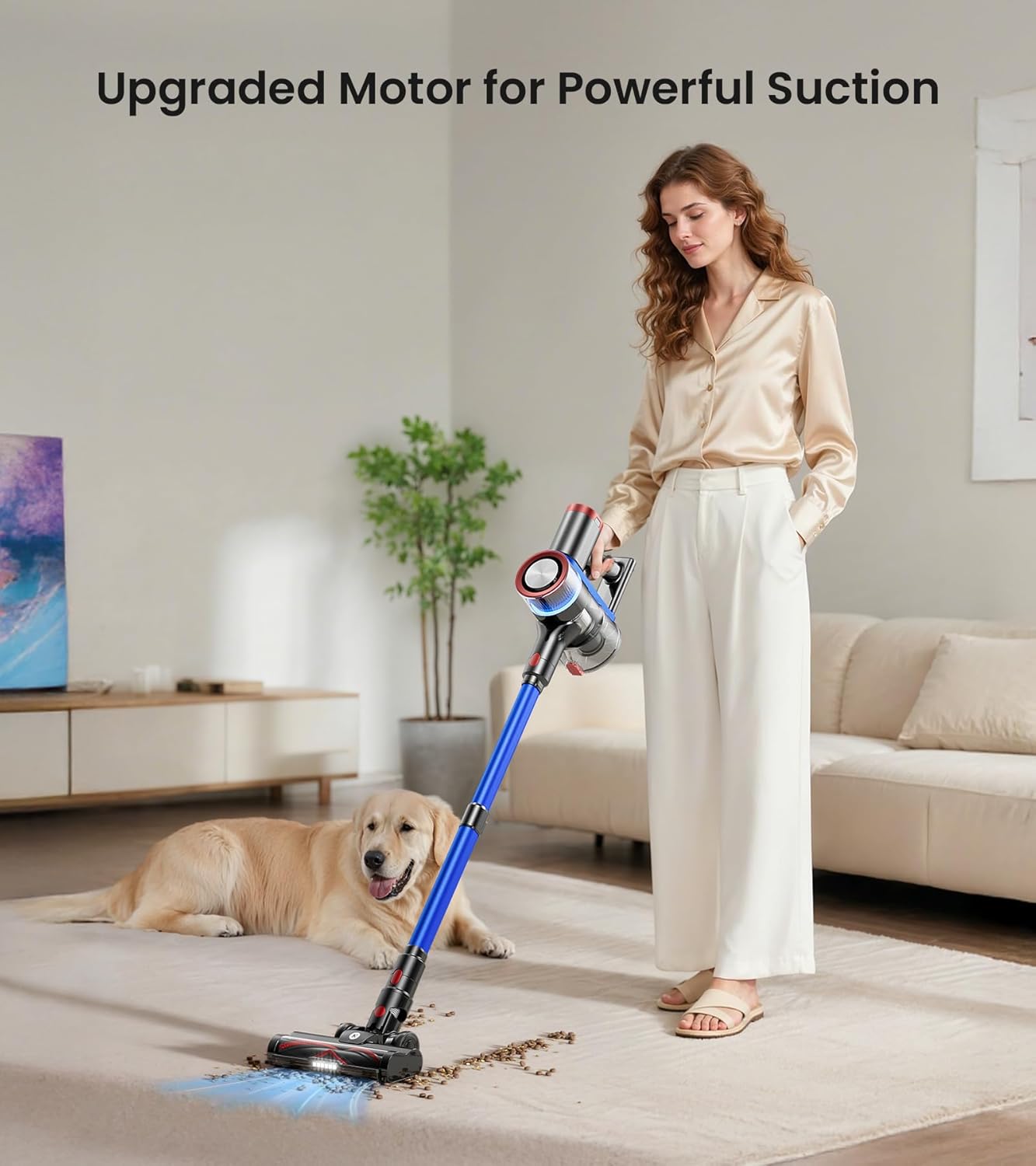 NADALY Cordless Vacuum Cleaner - 550W, 45Kpa Suction, 65 Minutes Runtime | 8-in-1 Lightweight Design for Home & Pet Hair