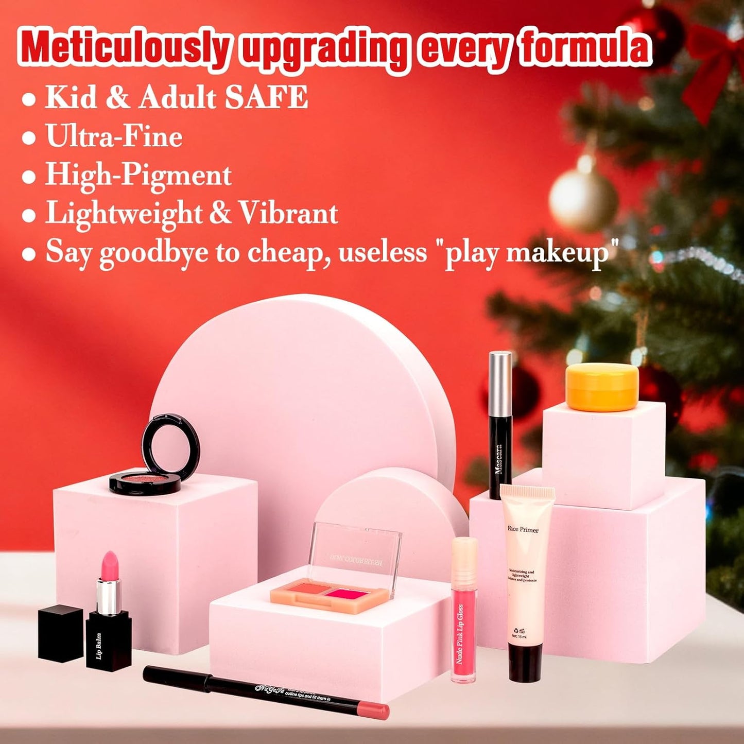 Skiennix All-In-One Makeup Kit for Teen Girls - 24 Days of Surprises with Eyeshadow, Eyeliner & More