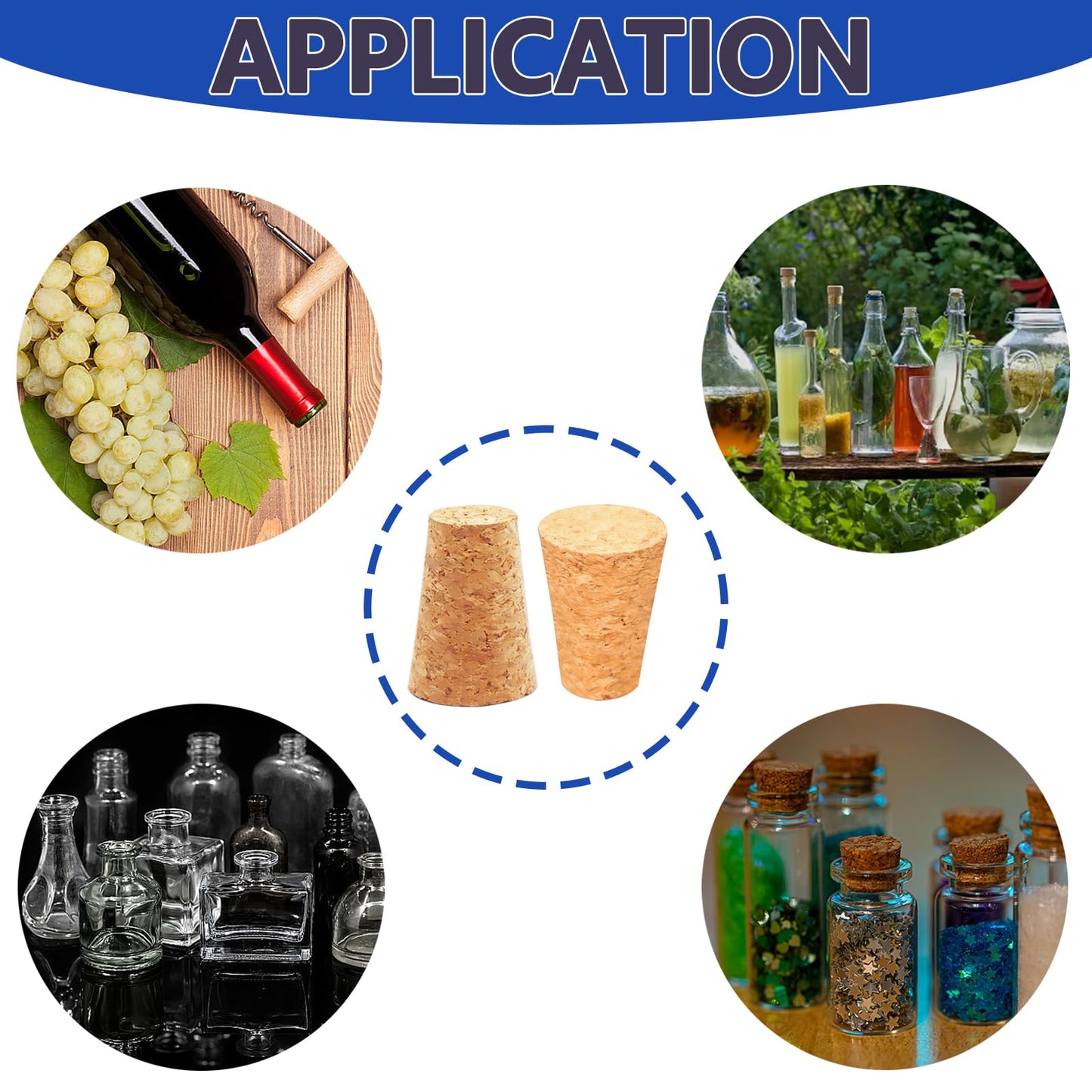 Klfte 25Pack Cork Stoppers, Small Soft Wood Tapered Corks for Wine, Beer & Liquor Bottles, DIY Crafts 0.94" x0.67"x 1.38"