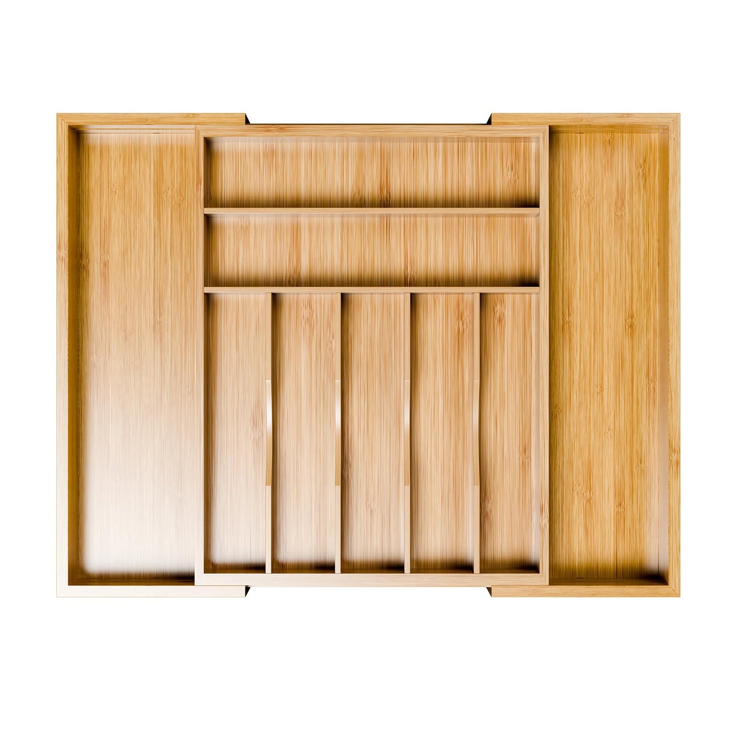 Simple Trending Bamboo Kitchen Drawer Organizer, Expandable Silverware Organizer, Utensil Cutlery Tray for Flatware, Natural