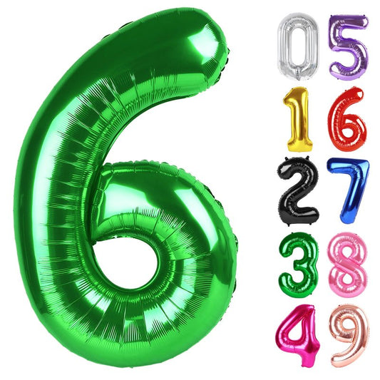 Dark Green Number 6 Balloon 40 Inch, 6th Birthday Party Decorations for Children, Giant 6 Foil Balloon for Party Supplies