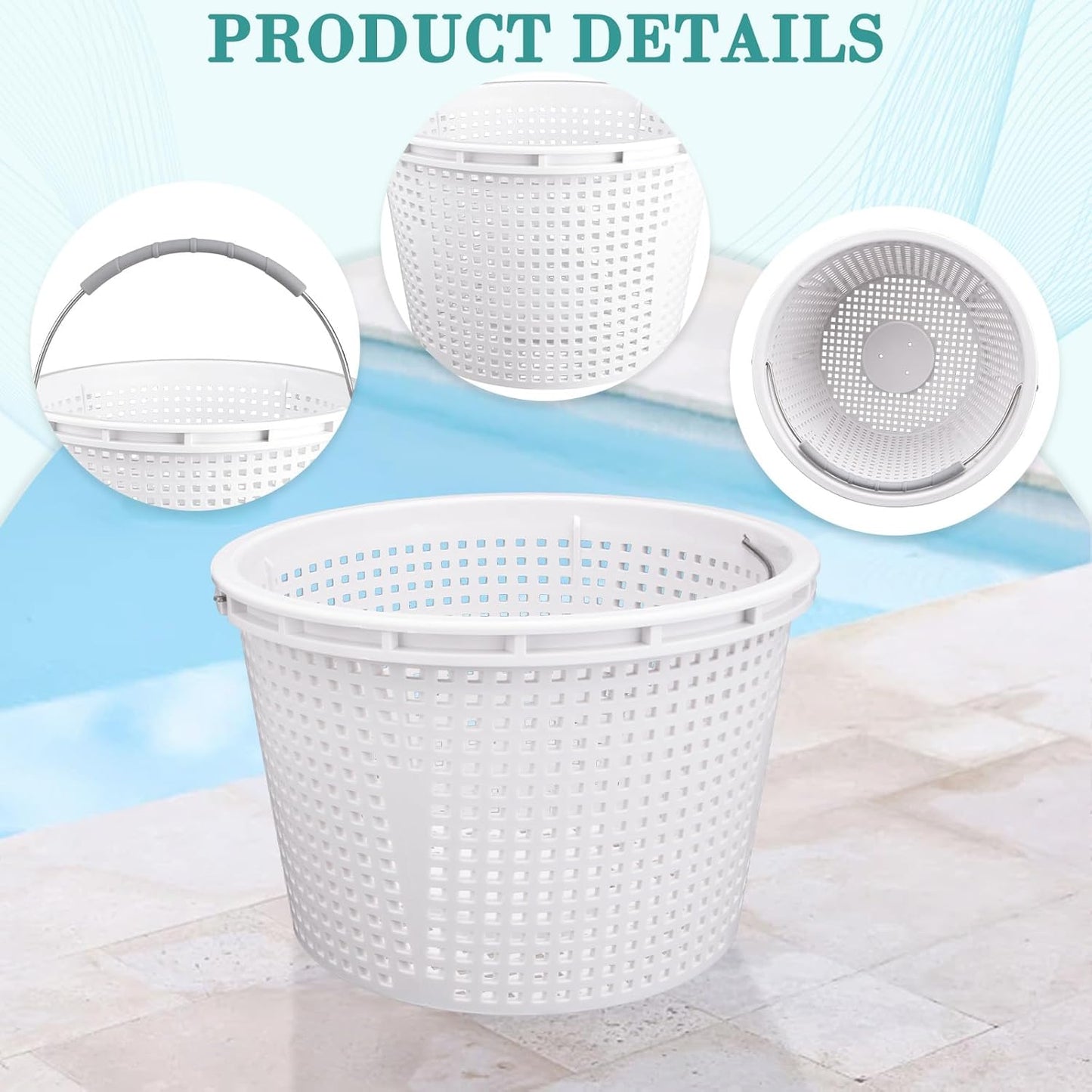Pentair 8" Pool Skimmer Basket - Durable Design with Brass Weight & Rubber Grip | Compatible with U-3 & Hayward SP1070