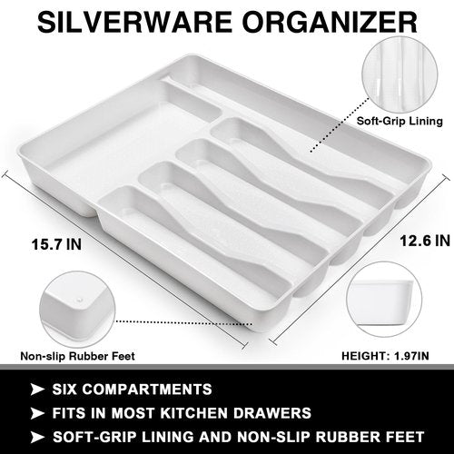 49-Piece Hammered Silverware Set with Organizer, Food-Grade Stainless Steel Flatware for 8, Cutlery Utensil Sets with Steak Knives, Rust-proof, Mirror Polished, Dishwasher Safe, Round Hammered