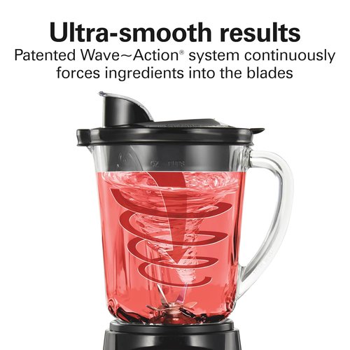 Hamilton Beach Power Elite Blender - 700 Watts, 12 Functions, 40 Oz Glass Jar - Black