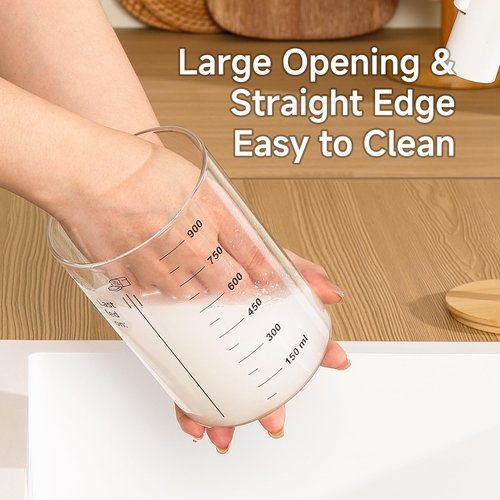 HomeFeel Premium Sourdough Starter Jar - 34 Oz Large Glass Jar with Bamboo Lid, Cloth Cover, Date Tracker, Thermometer and Scraper, Stylish Design and Wide Mouth Starter Kit (2 Pack)
