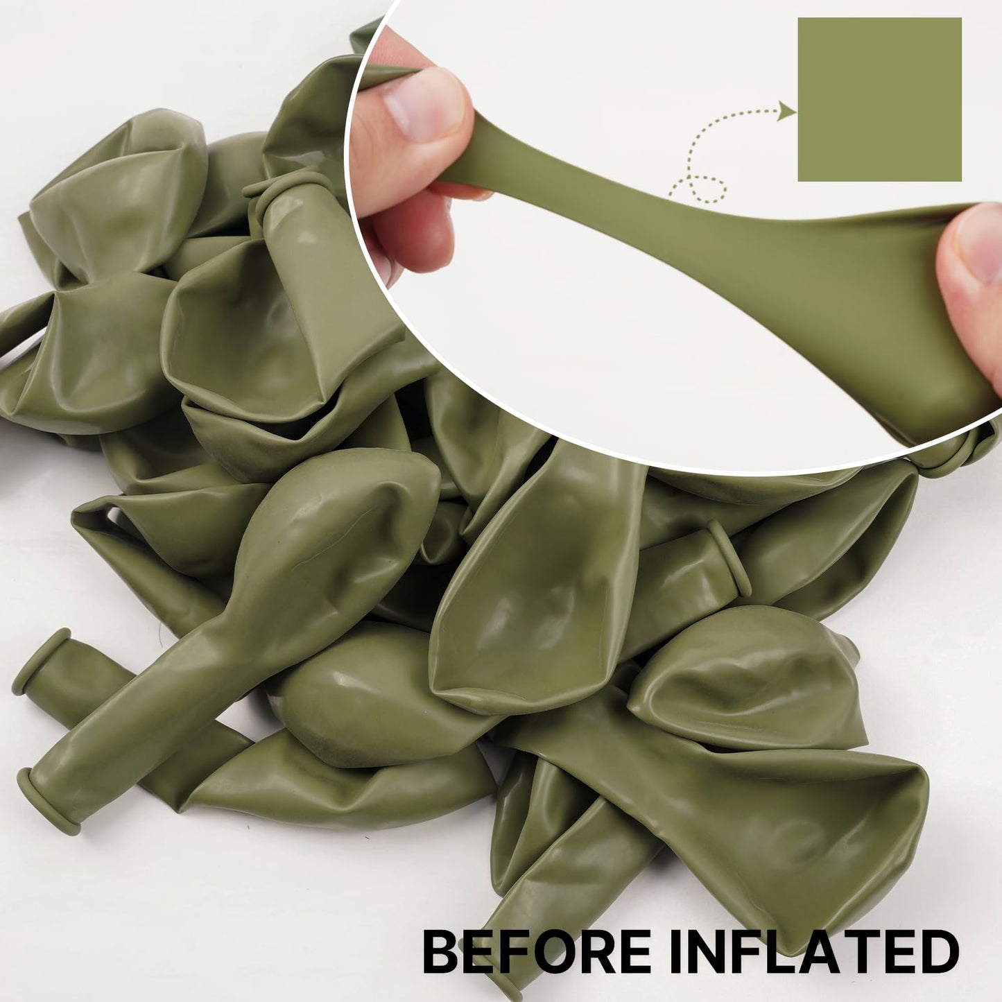 PartyWoo Sage Green Balloons 100pcs 12 Inch Olive Boho Green Latex Helium Balloons for Birthday Baby Shower Graduation Wedding Dinosaur Jungle Golf Football Baseball Theme Party Decorations Green-F11