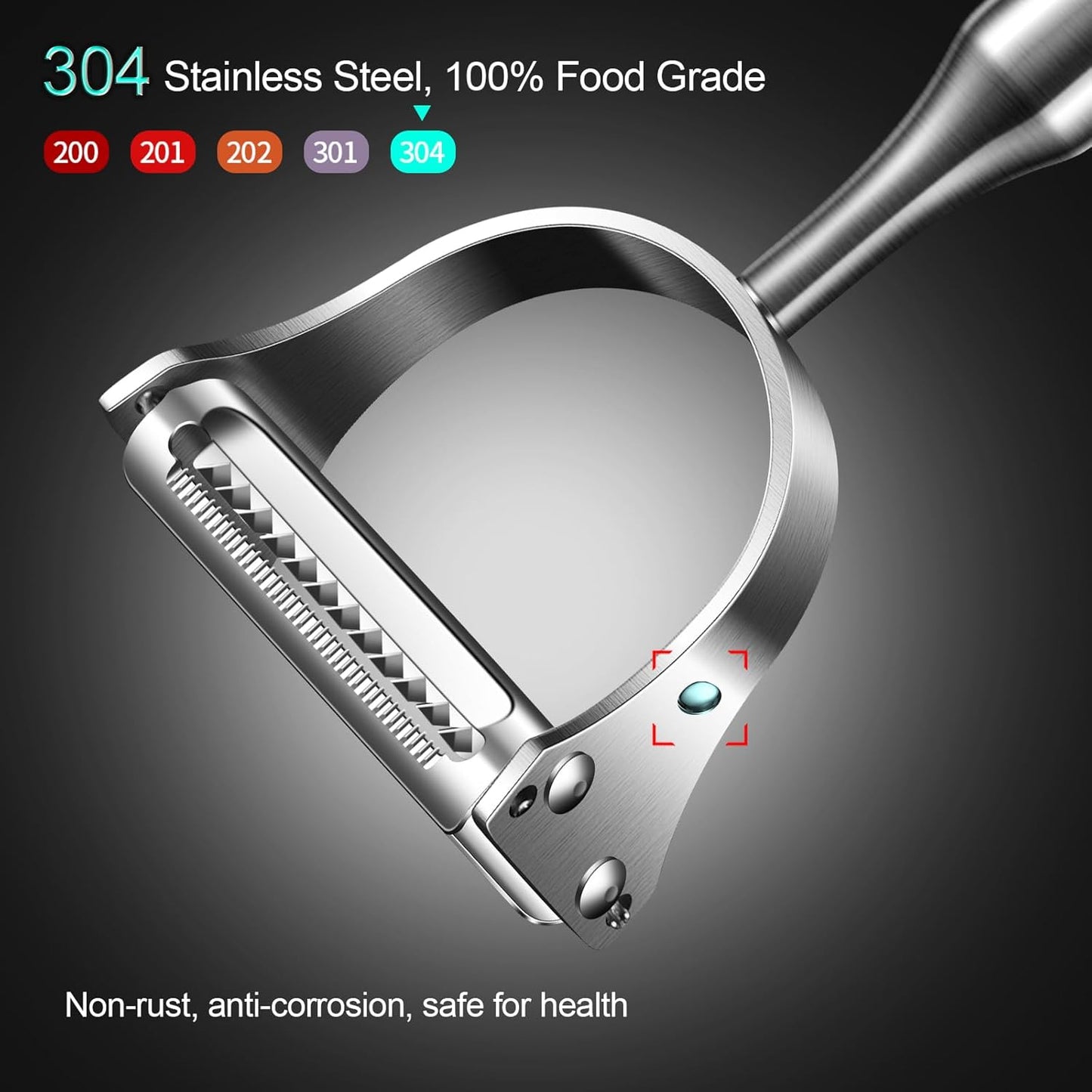 Skiennix Stainless Steel Vegetable Peeler - 2-in-1 Multi-Function Design for Fruits & Veggies | Silver