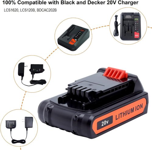 Black & Decker LBXR20 20V Lithium Battery - 4.0Ah Power for Cordless Tools | 2-Pack