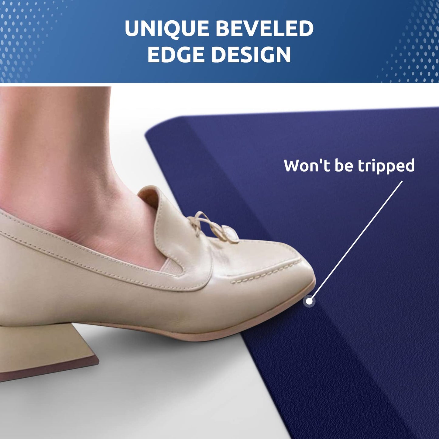 KitchenClouds Kitchen Mat Cushioned Anti Fatigue Kitchen Rug 0.8inch Water Resistant Non Slip Kitchen Rugs and Mats Standing Desk Mat Comfort Floor Mats for Kitchen Sink Office (17.3"x60",Blue)