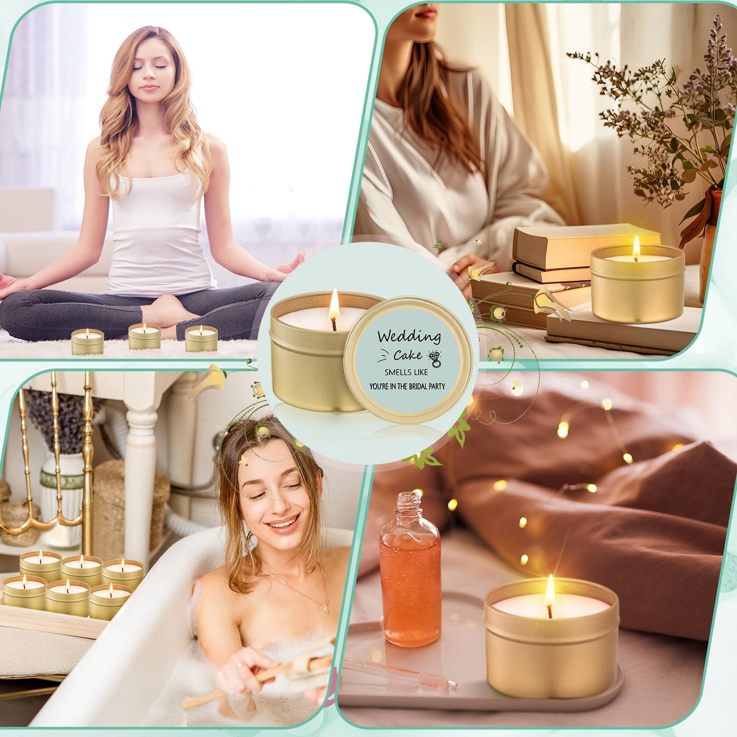 Conelist 8 Pcs Bridesmaid Proposal Gifts Smells Like You're in The Bridal Party Candles Bridesmaid Gifts Natural Soy Wax Candles for Bridesmaid Best Friends Wedding Gifts (Light Green,Stylish)