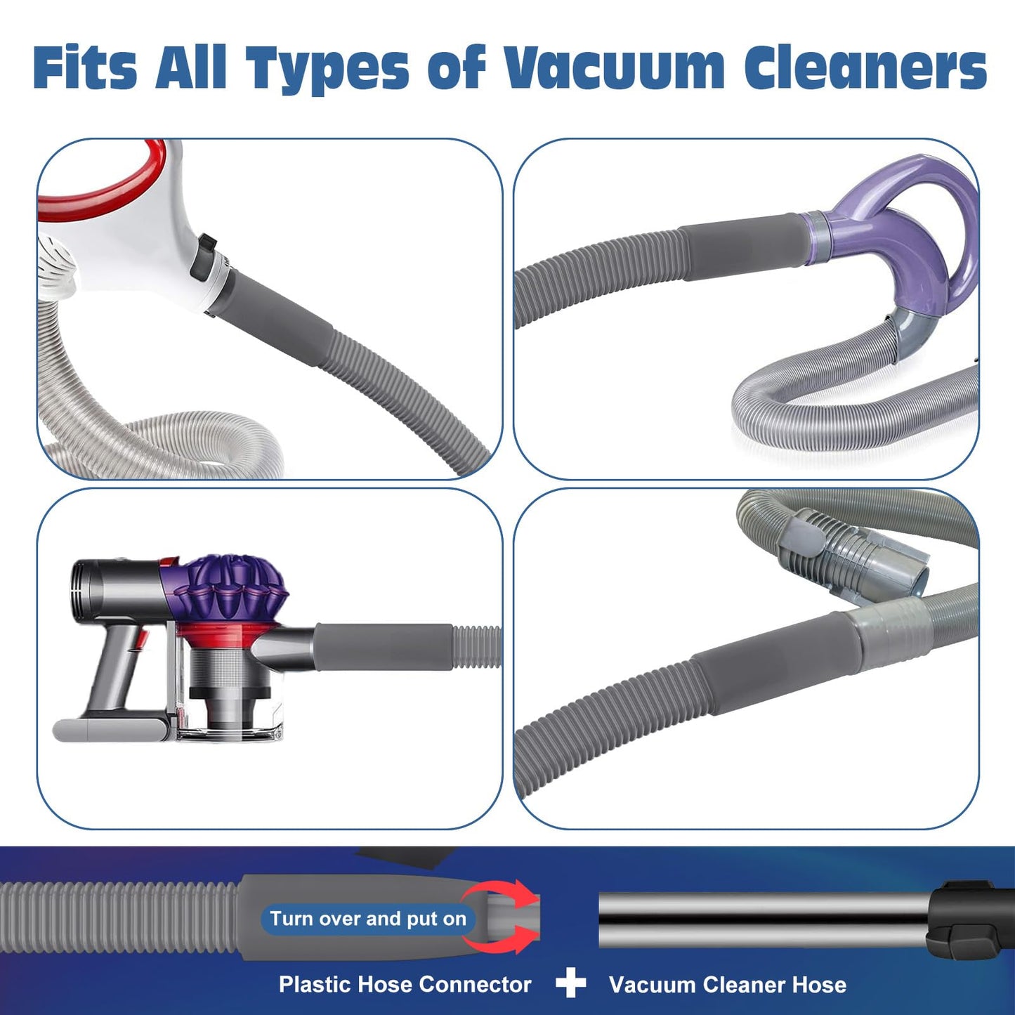 PetOde 2 Pieces Dryer Vent Cleaner Kit Compatible with Most Vacuum Cleaner, Dryer Lint Brush and Vacuum Hose Attachment, Quickly Lint Remover, Deep Gray