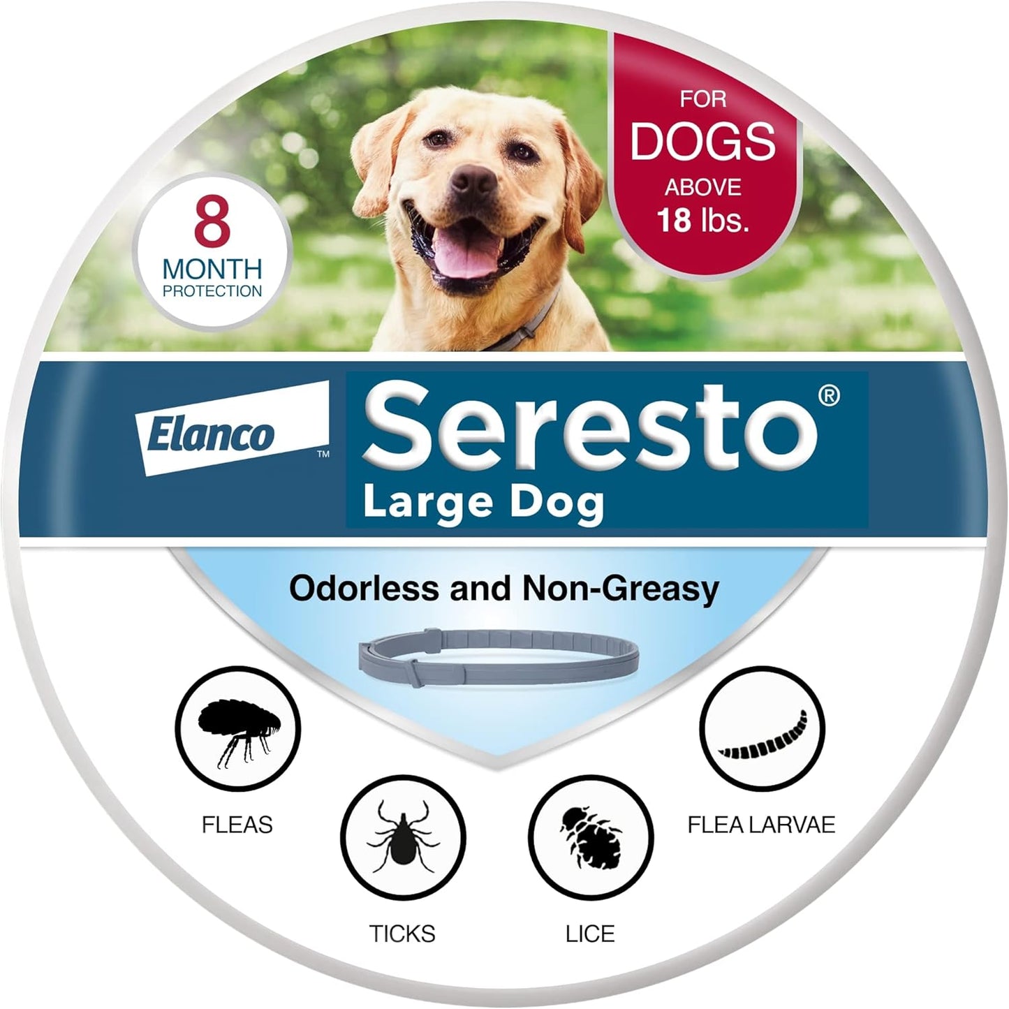 Seresto Flea & Tick Collar for Dogs Over 18 lbs - Vet-Recommended 8-Month Treatment & Prevention