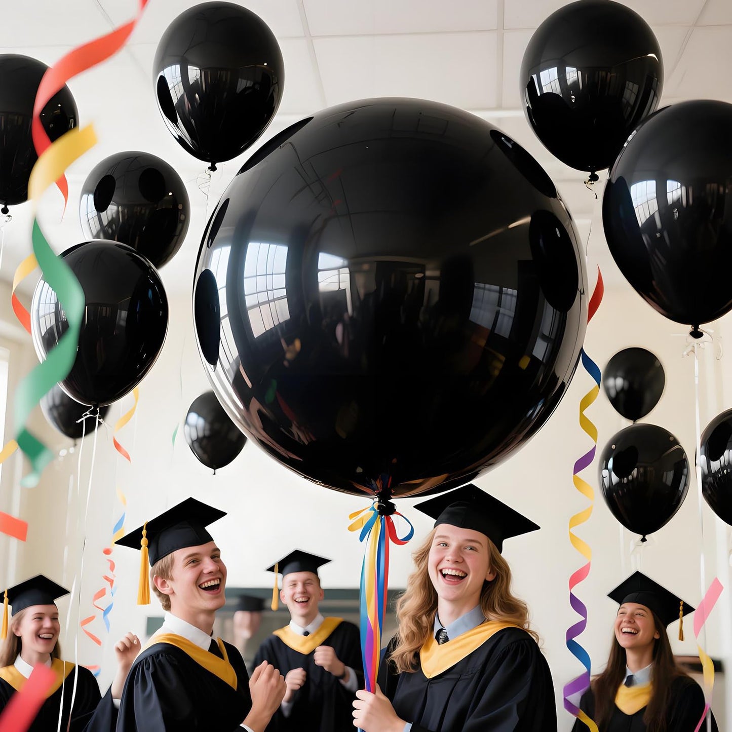 LEEZZIZZ 36 Inch Giant Balloons, 9 Pcs Jumbo Large Latex Balloons Bluk for Kid's Party Wedding Birthday Supply Decorations.