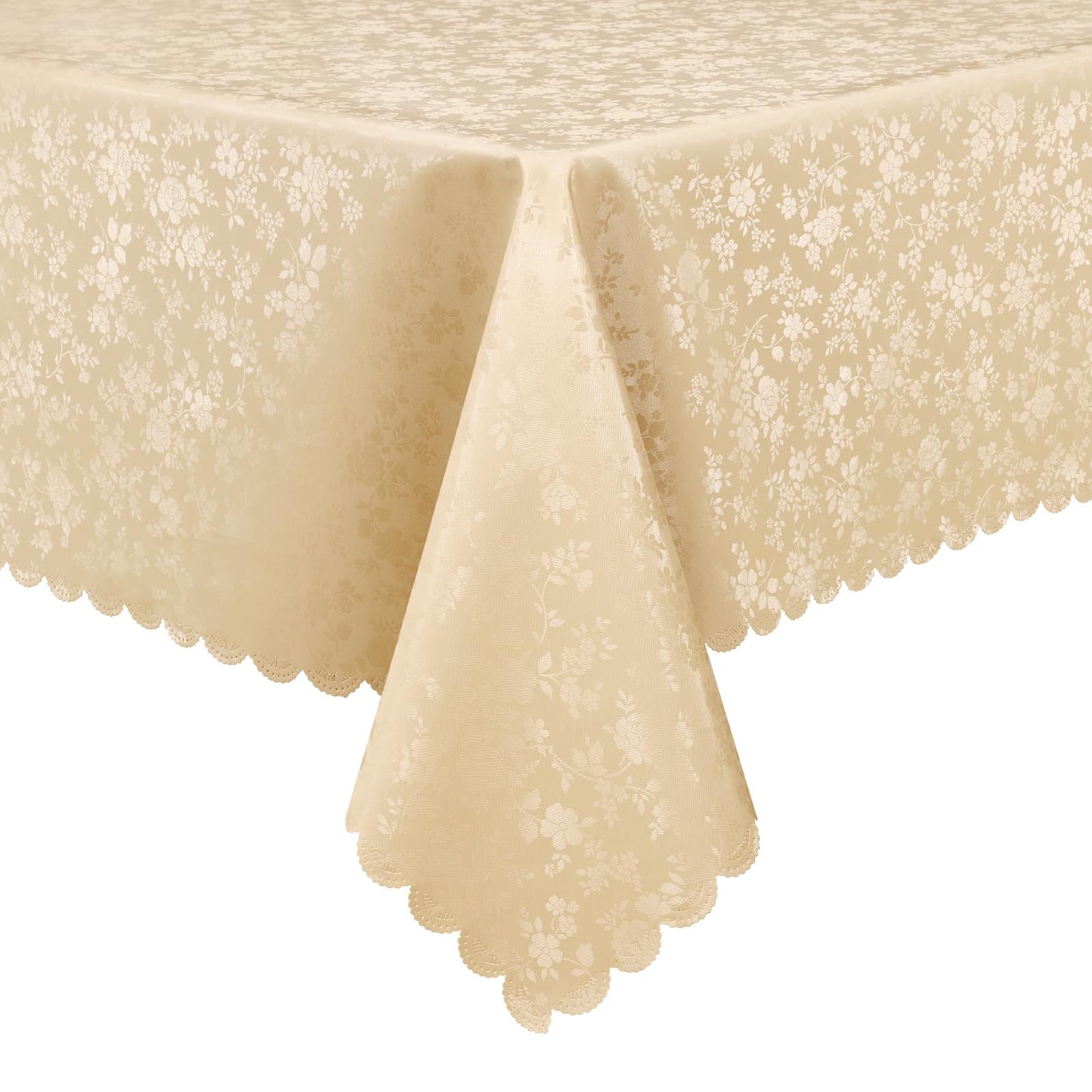 Smiry Rectangle Table Cloth, Waterproof Heavy Duty Vinyl Tablecloths, Wipeable Washable Table Cover for Kitchen and Dining Room (Champagne, 60" X 84")
