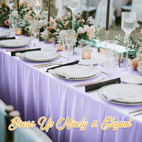 BRILLMAX 10 Pack Lavender Tablecloths 70 x 120 Inch for 6ft & 8ft Rectangle Tables - 150 GSM Polyester Fabric, Universal Fit, Water, Stain & Wrinkle Resistant Cloth Cover for Wedding Banquet Dining
