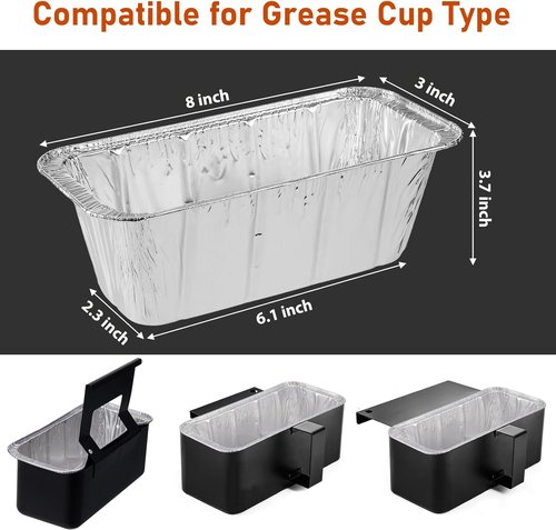 Blackstone Grease Cup Liners - Disposable Aluminum Foil Drip Pans for 17-36 Inch Griddles (30 Pack)