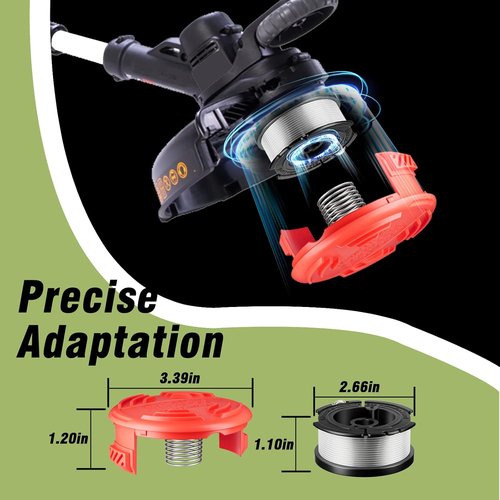Black and Decker AF-100 Weed Eater Strings - 7 Pcs Replacement Spools with Trimmer Cap & Spring | 0.065’’ AFS