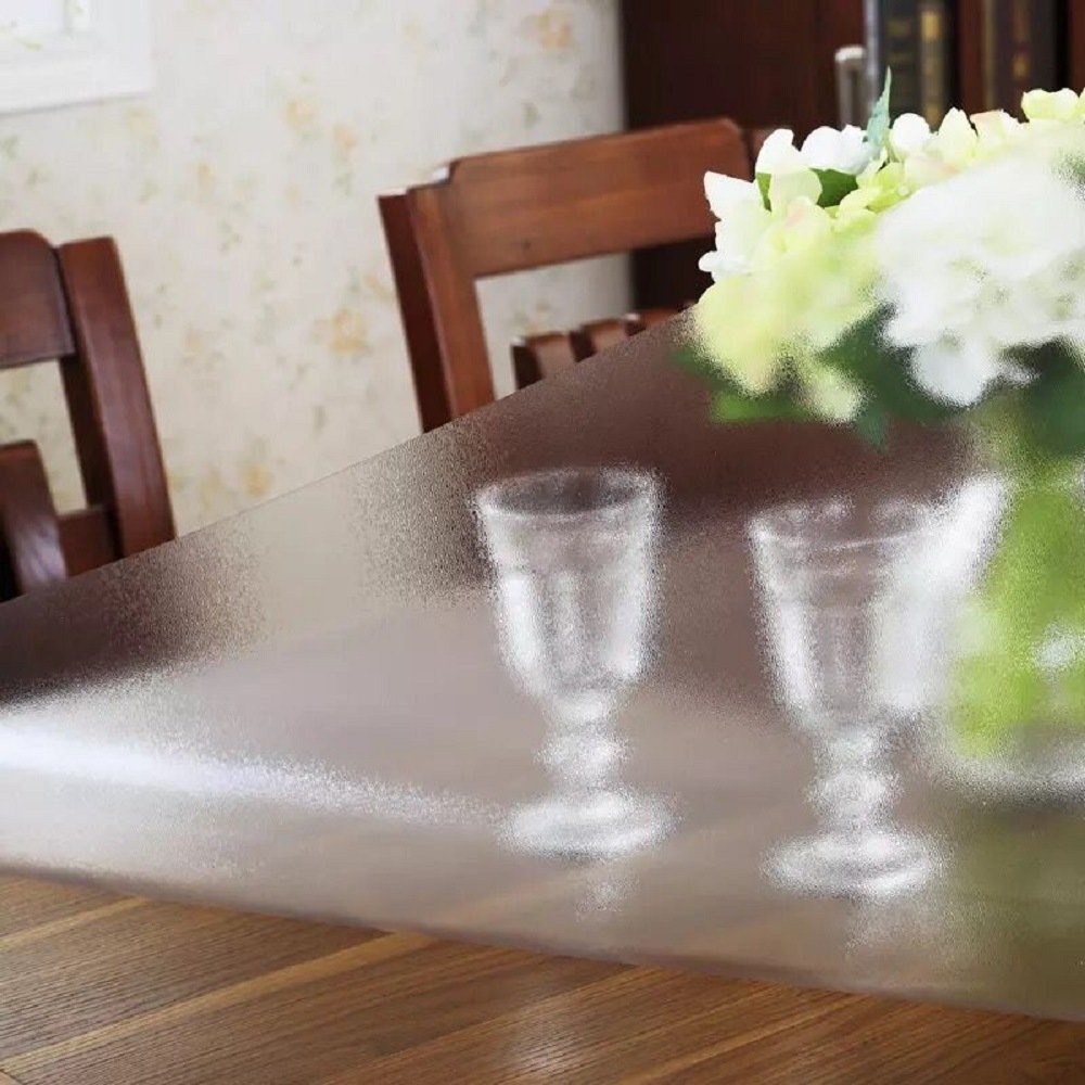 LovePads Frosted Table Cover Protector 36 x 62 Inch, 1.5mm Thick Plastic Table Cover, Table Protector for Dining Room Table, Waterproof Vinyl Tablecloth Table Pad Mat for Kitchen, Writing Desk