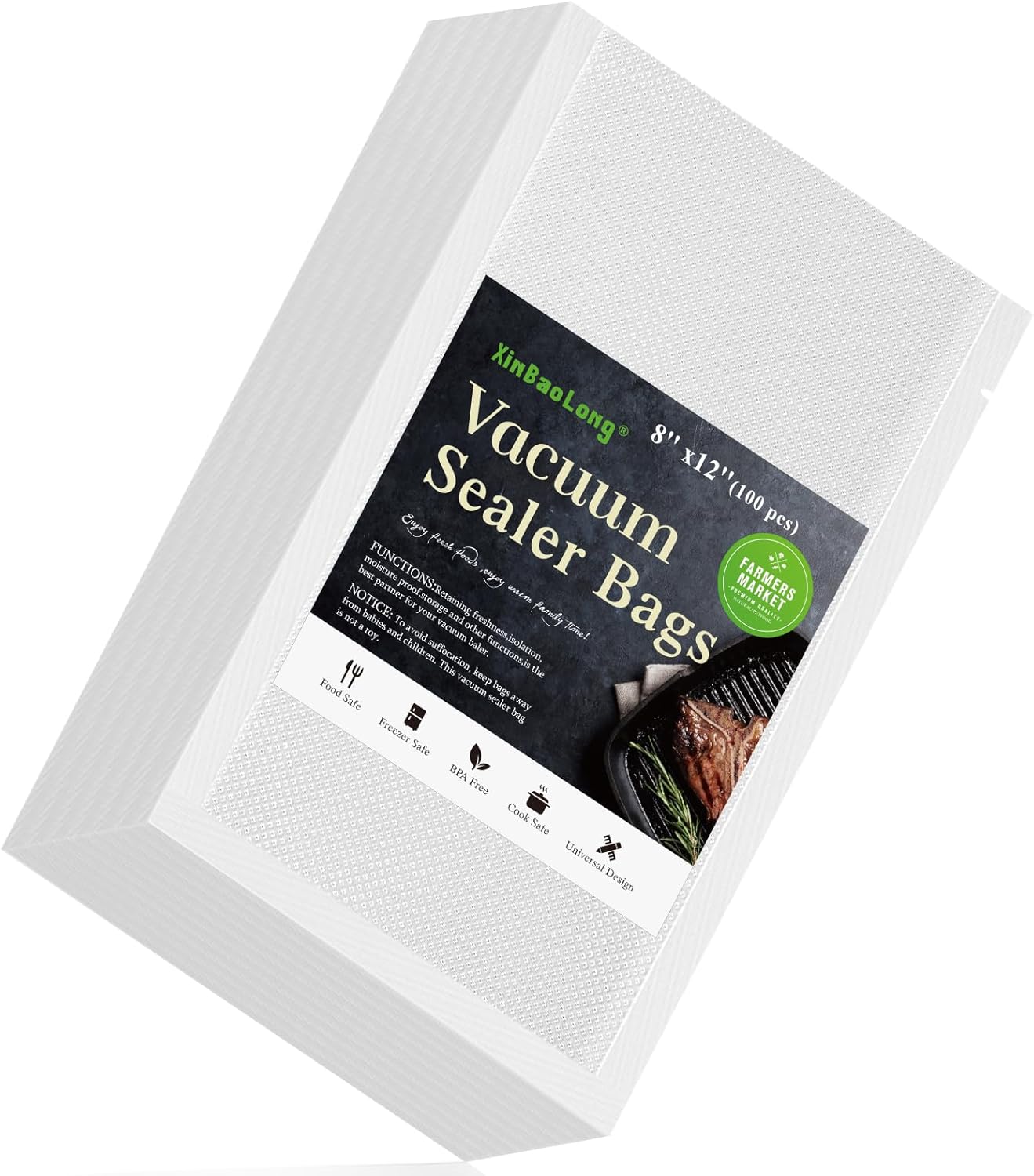Vacuum Sealer Bags - 100 Quart 8" x 12" | Commercial Grade BPA-Free for Food Storage & Sous Vide